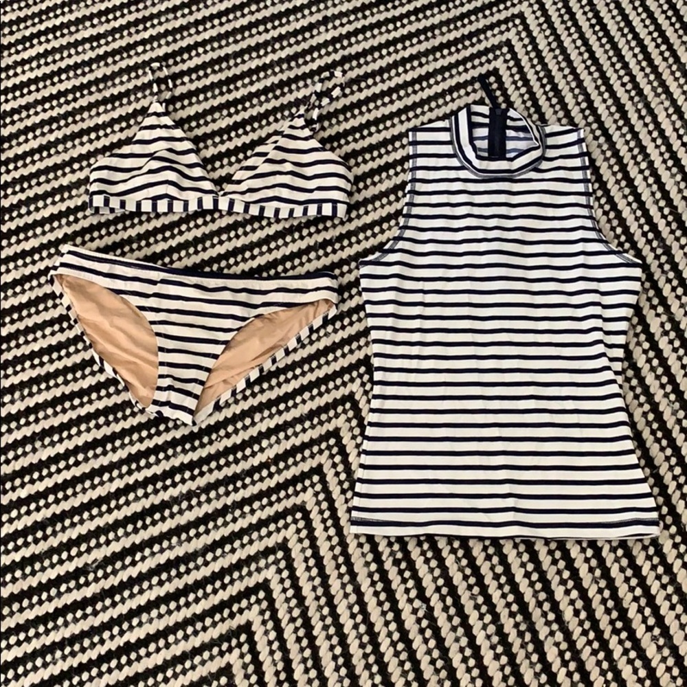 J. Crew swim suit bikini and rash guard